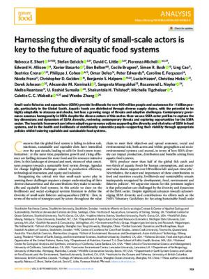 Harnessing the diversity of small-scale actors is key to the future of aquatic food systems