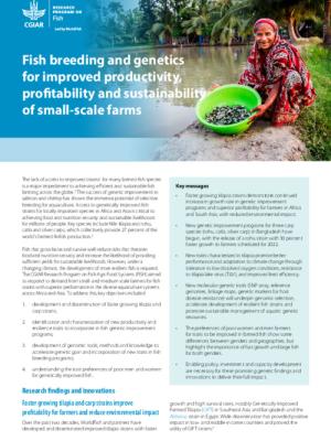 Fish breeding and genetics for improved productivity, profitability and sustainability of small-scale farms