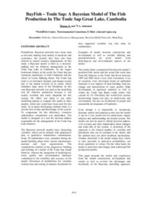 BayFish - Tonle Sap: a Bayesian model of the fish production in the Tonle Sap Great Lake, Cambodia.
