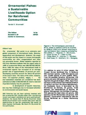 Ornamental Fishes: a Sustainable Livelihoods for Rainforest Communities