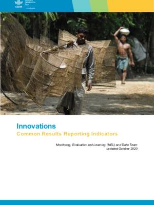 Innovations: Common results reporting indicator