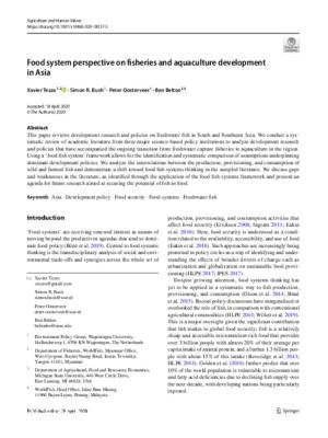 Food system perspective on fisheries and aquaculture development in Asia