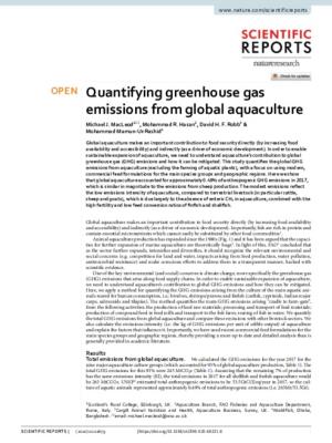 Quantifying greenhouse gas emissions from global aquaculture