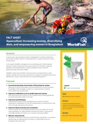 Aquaculture: Increasing income, diversifying diets, and empowering women in Bangladesh