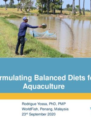 Formulating balanced diets for aquaculture