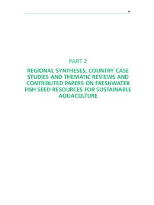 Freshwater fish seed resources and supply: Africa regional synthesis