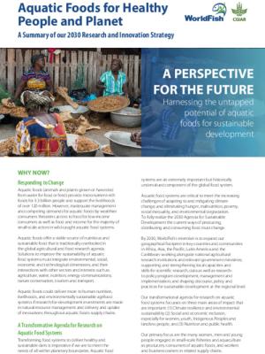 Aquatic Foods for Healthy People and Planet: A Summary of our 2030 Research and Innovation Strategy
