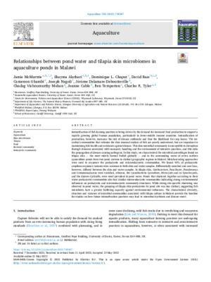 Relationships between pond water and tilapia skin microbiomes in aquaculture ponds in Malawi