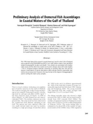 Preliminary analysis of demersal fish assemblages in coastal waters of the Gulf of Thailand