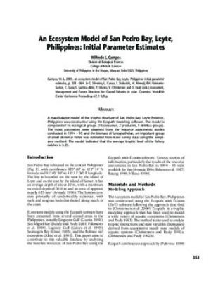An ecosystem model of San Pedro Bay, Leyte, Philippines: initial parameter estimates