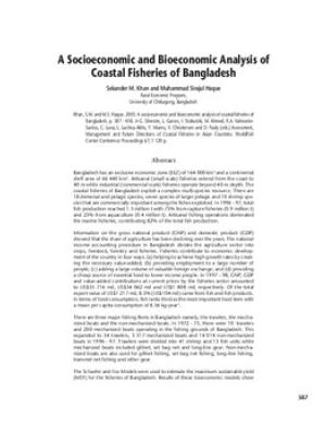 A socioeconomic and bioeconomic analysis of coastal fisheries of Bangladesh