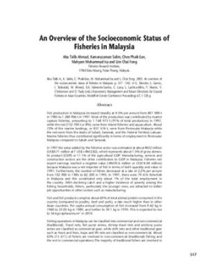An overview of the socioeconomic status of fisheries in Malaysia