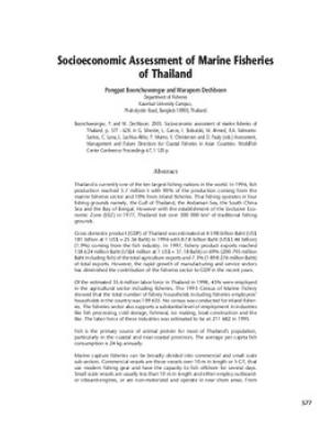 Socioeconomic assessment of marine fisheries of Thailand