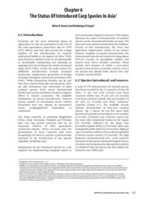 The status of introduced carp species in Asia