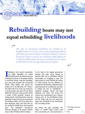 Rebuilding boats may not equal rebuilding livelihoods
