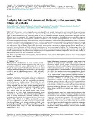 Analyzing drivers of fish biomass and biodiversity within community fish refuges in Cambodia