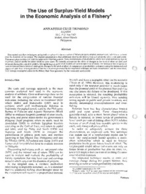 The use of surplus-yield models in the economic analysis of a fishery