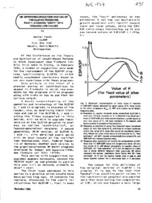 On improving operation and use of the elefan programs. part 1, avoiding "drift" of K towards low values