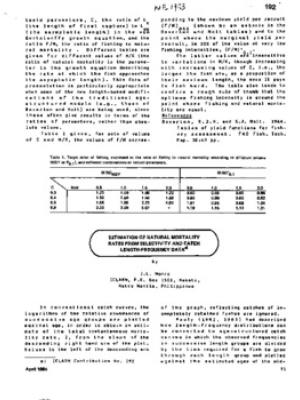 Estimation of natural mortality rates from selectivity and catch length-frequency data