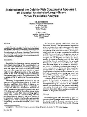 Exploitation of the dolphin-fish Coryphaena hippurus L. off Ecuador: analysis by length-based virtual population analysis