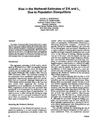 Bias in the Wetherall estimates of Z/K and L due to population disequilibria