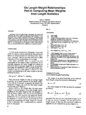 On length-weight relationships. Part II: Computing mean weights from length statistics