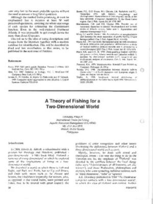 A theory of fishing for a two-dimensional world