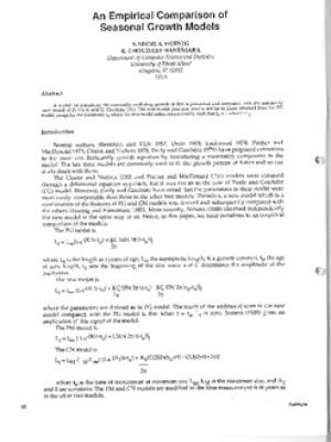 An empirical comparison of seasonal growth models