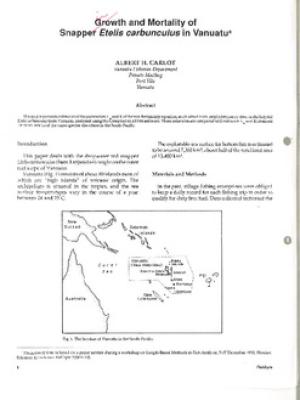 Growth and mortality of snapper Etelis carbunculus in Vanuatu