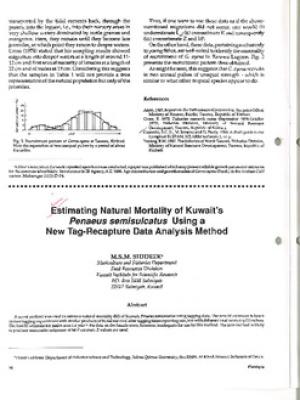 Estimating natural mortality of Kuwait's Penaeus semisulcatus using a new tag-recapture data analysis method