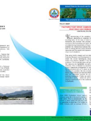 Factors that drive Cambodia's inland fish catch: what role can community fisheries play?
