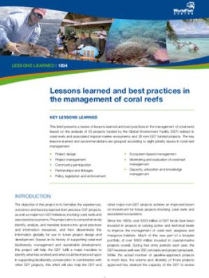 Lessons learned and best practices in the management of coral reefs