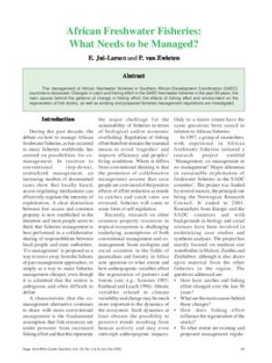 African freshwater fisheries: what needs to be managed?