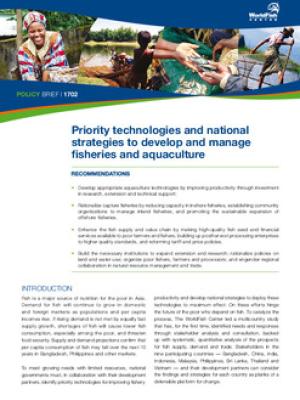Priority technologies and national strategies to develop and manage fisheries and aquaculture