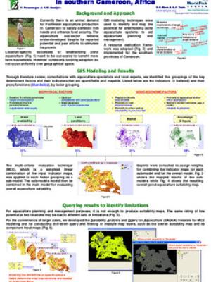 GIS mapping of pond aquaculture potential in southern Cameroon, Africa