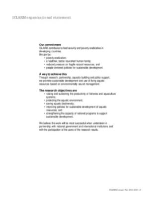 ICLARM Strategic Plan 2000-2020