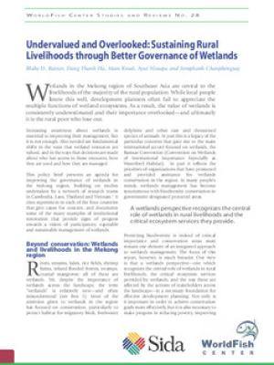 Undervalued and overlooked: sustaining rural livelihoods through better governance of wetlands