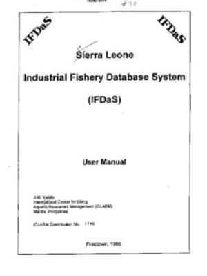 Sierra Leone Industrial Fishery Database System (IFDaS) : user manual