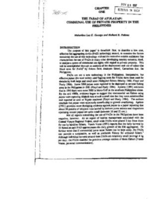 The tabao of Atulayan: communal use of private property in the Philippines