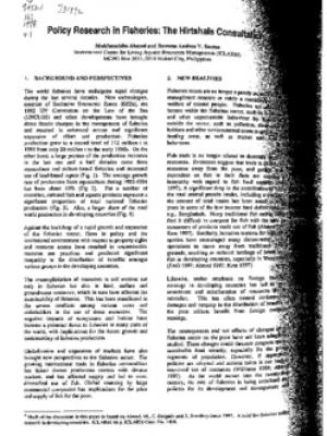 Policy research in fisheries: the Hirtshals consultation