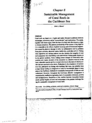 Sustainable management of coral reefs in the Caribbean Sea