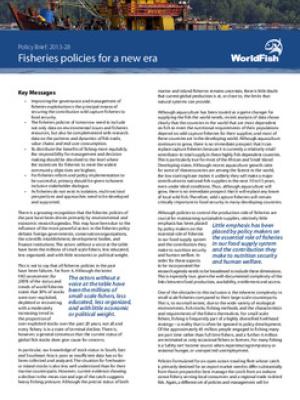 Fisheries policies for a new era