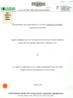 Development and management of cockle Anadara granosa culture in Malaysia
