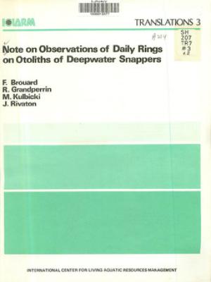 Note on observations of daily rings on otoliths of deepwater snappers