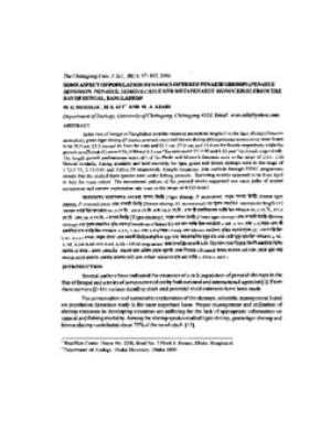 Some aspect of population dynamics of three penaeid shrimp (P.monodon, P.semisulcatus and M.monoceros) from the Bay of Bengal, Bangladesh.