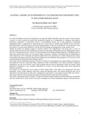 Bayfish: a model of environmental factors driving fish production in the lower Mekong basin