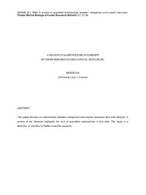 A review of quantified relationships between mangroves and coastal resources