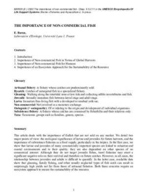 The importance of non-commercial fish