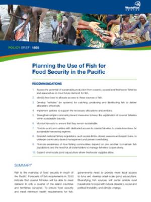 Planning the use of fish for food security in the Pacific