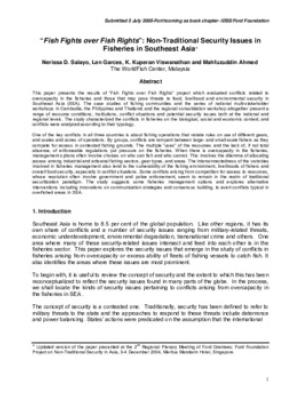 Fish fights over fish rights: non-traditional security issues in fisheries in Southeast Asia